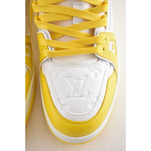 Louis Vuitton Yellow White Empreinte Leather Low Trainer Sneaker UK 9 US 10 11 - Picture 7 of 13